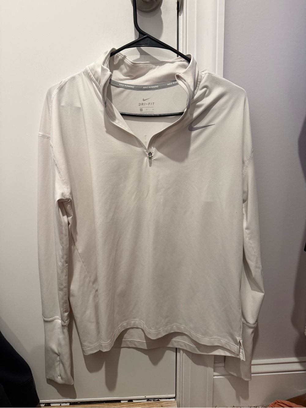 Nike Dri-FIT Quarter-Zip Pullover in Off-White
